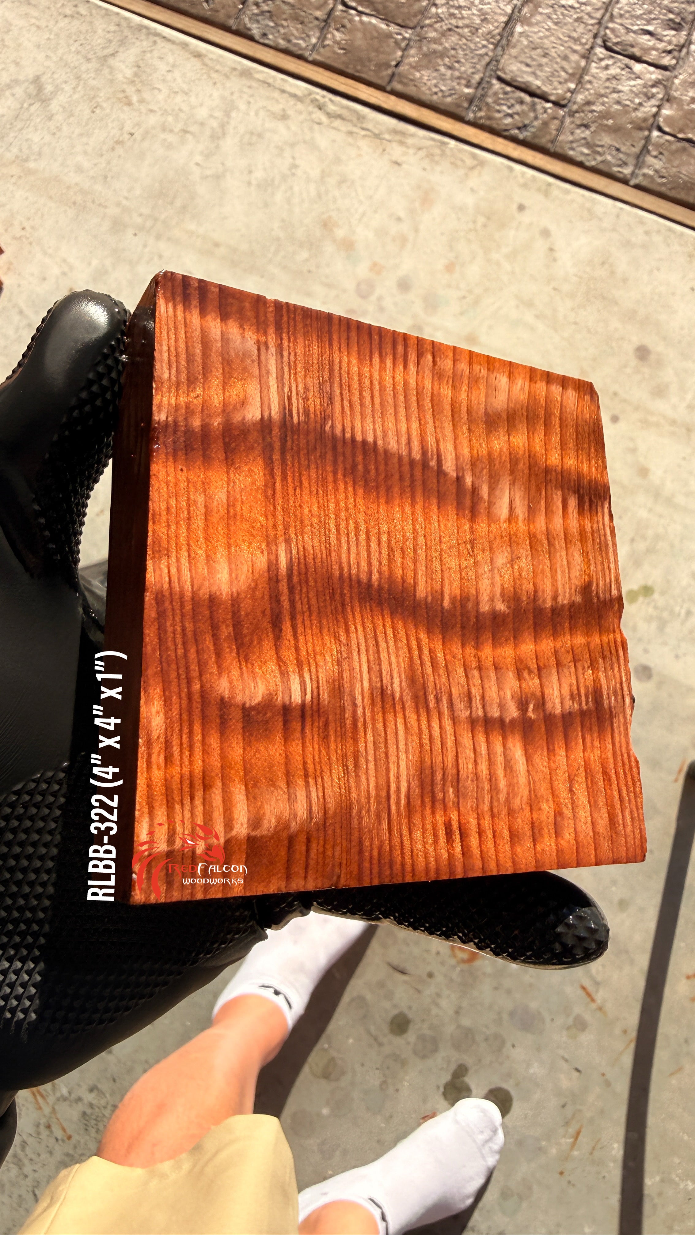 Ringwood Block R Curly Redwood Block RLBB-322 (Stabilized)